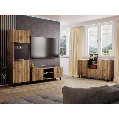 Come - Buffet Bas - Effet Bois - 4 Portes - 200 Cm