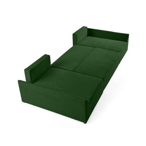 Canapé Panoramique 7 Places Mike En Velours Vert