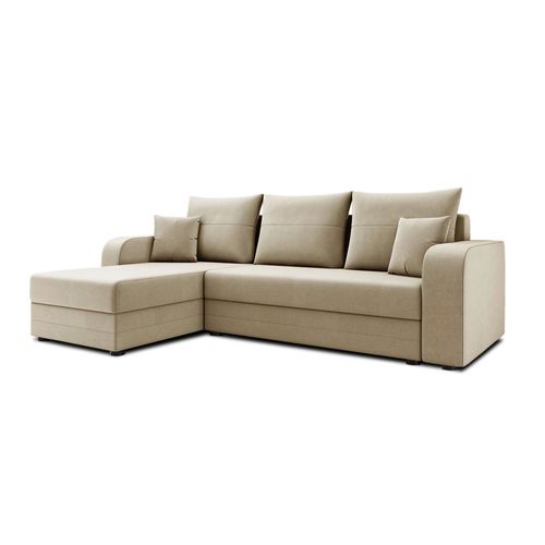 Harvey - Canapé D'angle Réversible 4 Places Convertible Avec Coffre En Velours