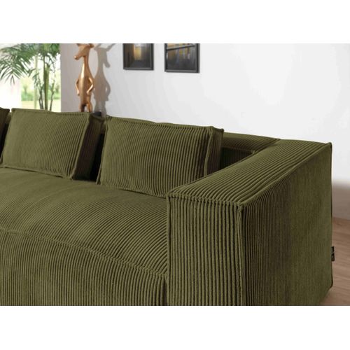 Stella - Canapé D'angle - En Velours Côtelé - 4 Places -style Contemporain - Gauche