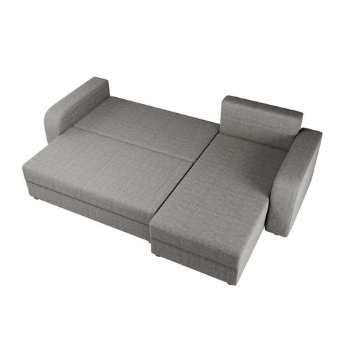 Harvey - Canapé D'angle Réversible - 4 Places - Convertible Avec Coffre - En Tissu Gris Clair