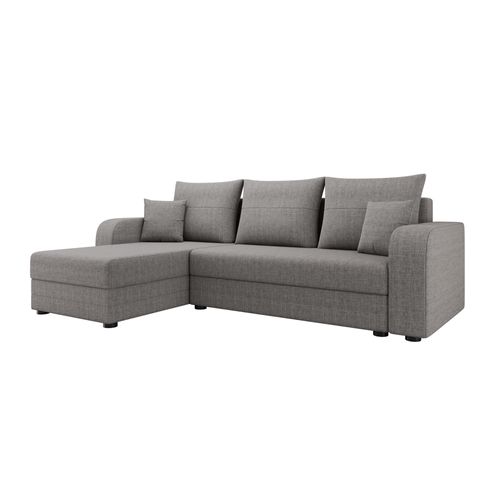 Harvey - Canapé D'angle Réversible - 4 Places - Convertible Avec Coffre - En Tissu Gris Clair