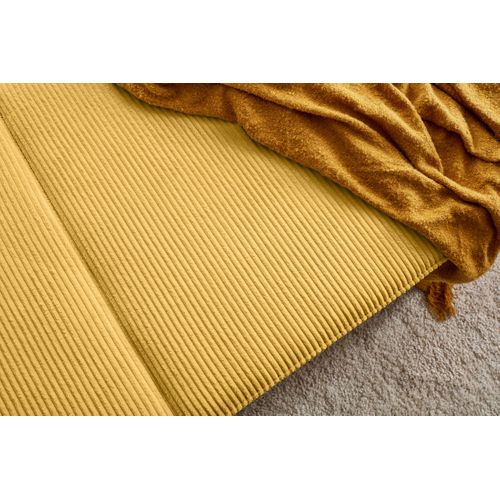 Charlie - Canapé D'angle Réversible - 4 Places - Convertible Avec Coffre - En Velours Côtelé Jaune