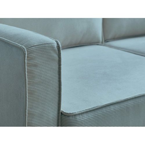 Canapé Panoramique 7 Places Jake En Velours Côtelé Bleu