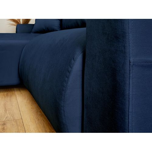 Camelia - Canapé D'angle Réversible - 4 Places - Convertible Avec Coffre Et Poches - En Velours