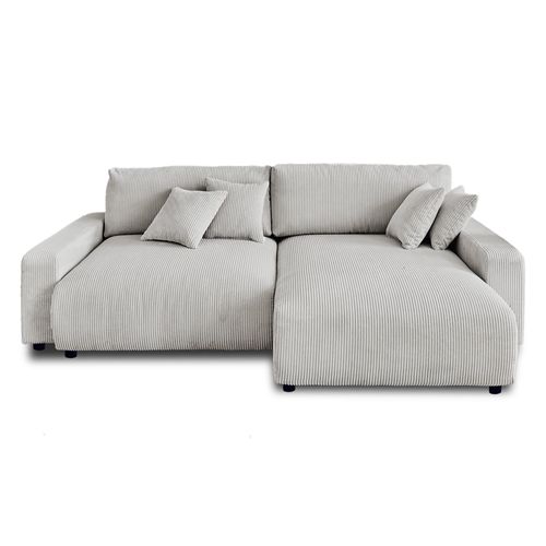 Pivoine - Canapé D'angle Réversible - 4 Places - Convertible Avec Coffre - En Velours Côtelé