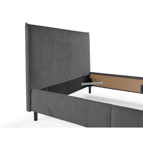 Botticelli - Cadre De Lit - 140x190 - En Velours Côtelé Gris Anthracite