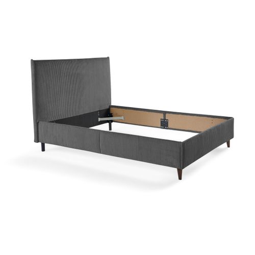 Botticelli - Cadre De Lit - 140x190 - En Velours Côtelé Gris Anthracite