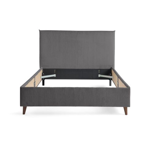 Botticelli - Cadre De Lit - 140x190 - En Velours Côtelé Gris Anthracite