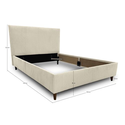 Botticelli - Cadre De Lit - 140x190 - En Velours Côtelé Gris Anthracite