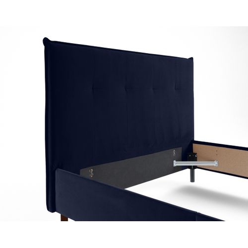 Dali - Cadre De Lit - 160x200 - En Velours Bleu Marine