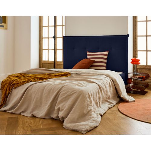 Dali - Cadre De Lit - 160x200 - En Velours Bleu Marine