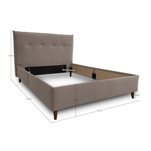 Dali - Cadre De Lit - 160x200 - En Velours Bleu Marine