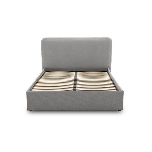 Goyave - Lit Coffre - 140x190 - En Tissu - Sommier Inclus Gris