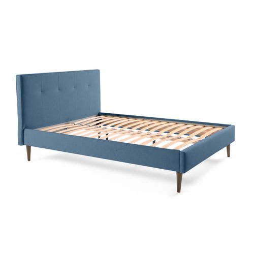 Monet - Lit - 160x200 - Sommier Inclus - En Tissu Bleu