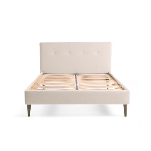 Monet - Lit - 160x200 - Sommier Inclus - En Tissu Beige