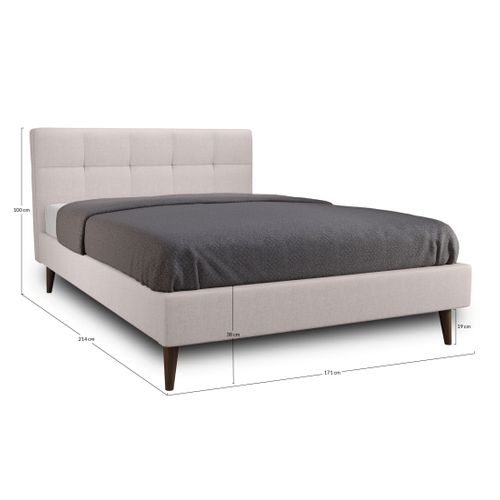 Monet - Lit - 160x200 - Sommier Inclus - En Tissu Beige