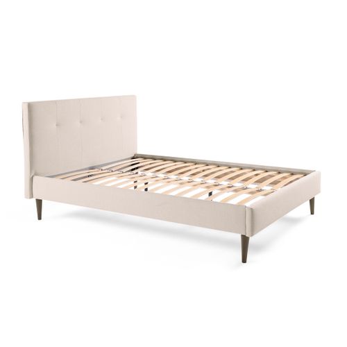 Monet - Lit - 160x200 - Sommier Inclus - En Tissu Beige