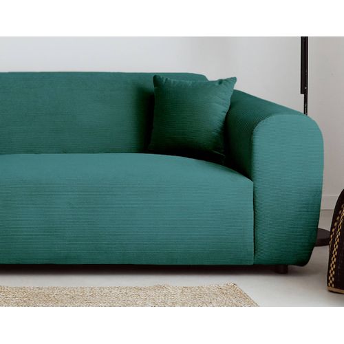 Aumance - Canapé D'angle Gauche 4 Places - En Velours Côtelé Bleu Canard