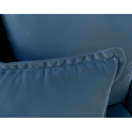 Canapé Droit Convertible 3 Places Apia En Velours Bleu