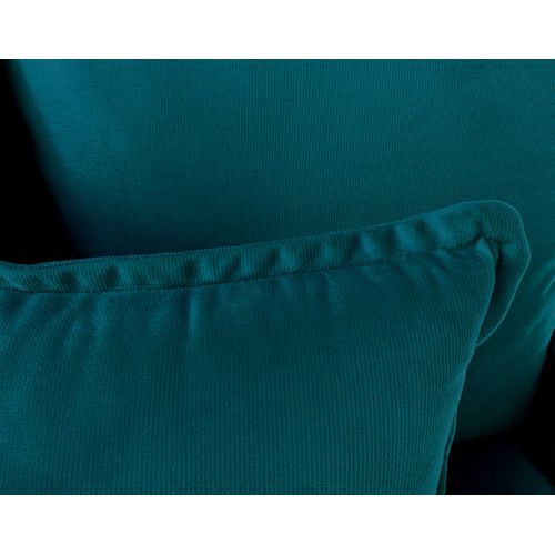 Canapé Droit Convertible 3 Places Apia En Velours Bleu Canard