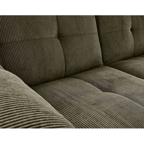 Canapé Droit Convertible 2 Places Philae En Velours Côtelé Vert