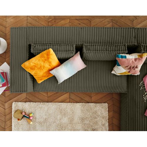 Stella - Canapé D'angle Droit - 4 Places - En Velours Côtelé Grosses Côtes