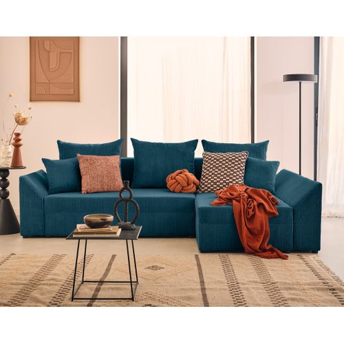 Mike - Canapé D'angle Réversible - 4 Places - Convertible Avec Coffre - En Velours Côtelé