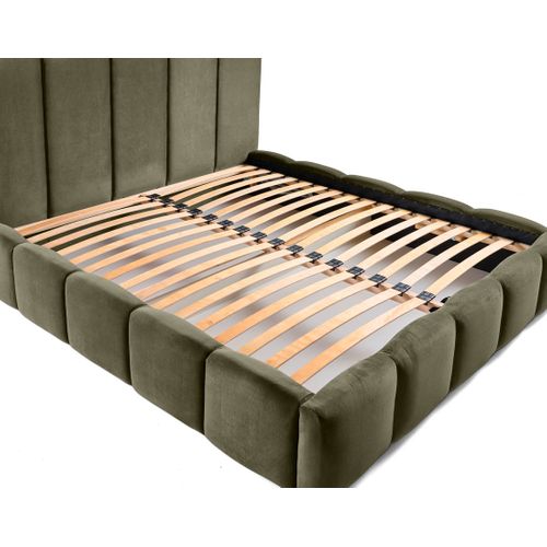 Torreon - Lit Coffre - 160x200 - Sommier Inclus - En Velours Vert