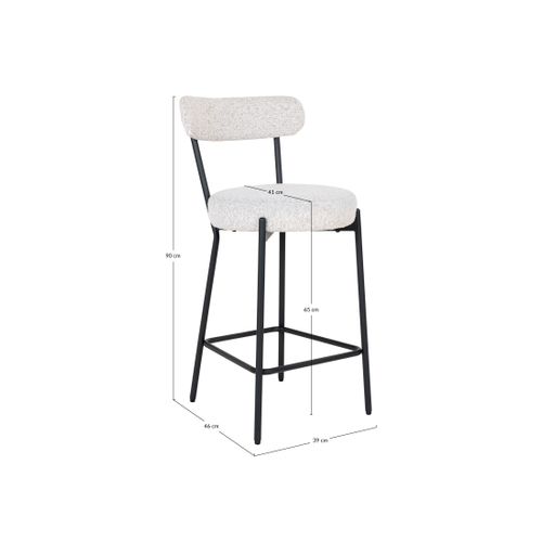 Ivanec - Tabouret De Bar - En Tissu Bouclette