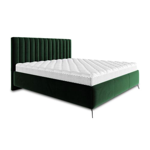 Mendoza - Lit Coffre - 160x200 - Sommier Inclus - En Velours Vert