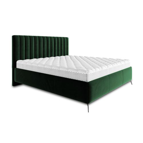 Mendoza - Lit Coffre - 140x200 - Sommier Inclus - En Velours Vert