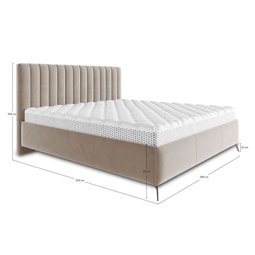 Mendoza - Lit Coffre - 180x200 - Sommier Inclus - En Velours