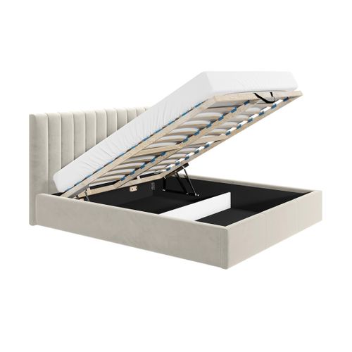 Rosario - Lit Coffre - 140x200 - Sommier Inclus - En Velours