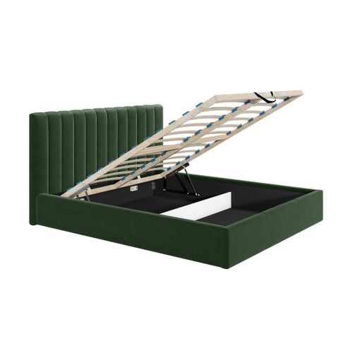 Rosario - Lit Coffre - 140x200 - Sommier Inclus - En Velours