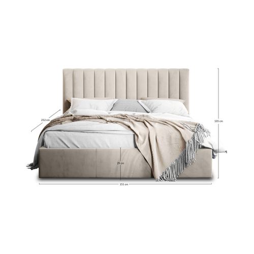 Rosario - Lit Coffre - 140x200 - Sommier Inclus - En Velours