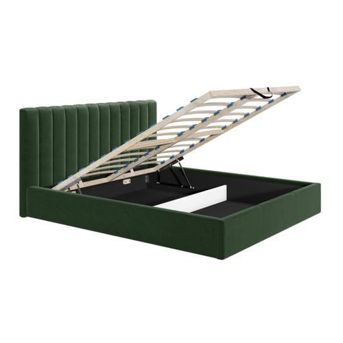 Rosario - Lit Coffre - 180x200 - Sommier Inclus - En Velours