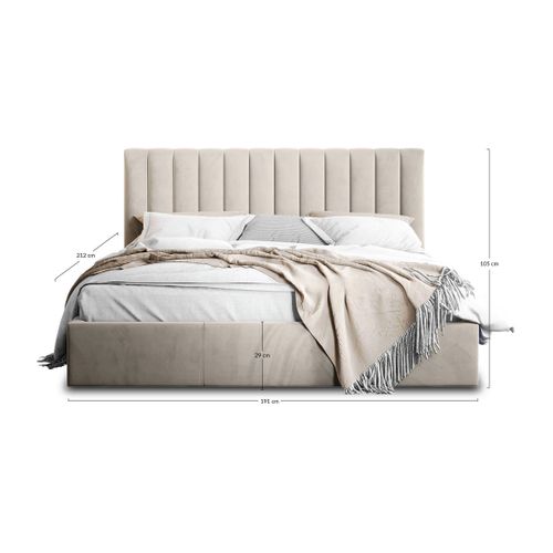 Rosario - Lit Coffre - 180x200 - Sommier Inclus - En Velours