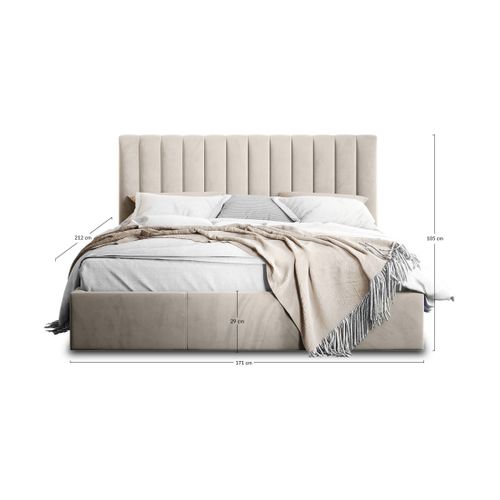 Rosario - Lit Coffre - 160x200 - Sommier Inclus - En Velours