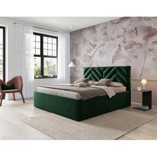 Santiago - Lit Coffre - 140x200 - Sommier Inclus - En Velours