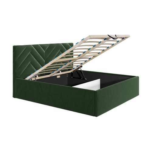 Santiago - Lit Coffre - 140x200 - Sommier Inclus - En Velours