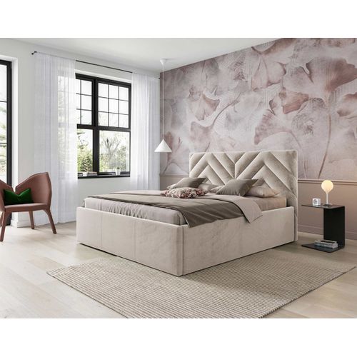 Santiago - Lit Coffre - 140x200 - Sommier Inclus - En Velours