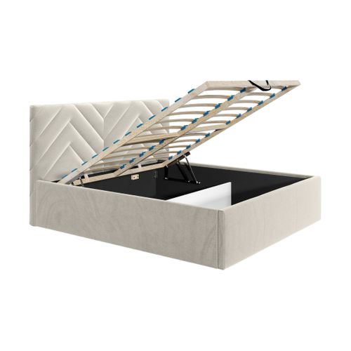 Santiago - Lit Coffre - 140x200 - Sommier Inclus - En Velours