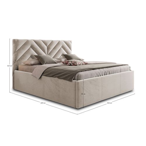 Santiago - Lit Coffre - 140x200 - Sommier Inclus - En Velours