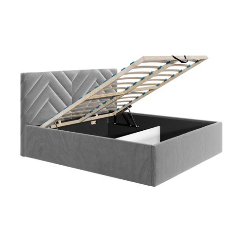 Santiago - Lit Coffre - 140x200 - Sommier Inclus - En Velours