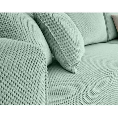 Topaze - Canapé D'angle Réversible - 4 Places - Convertible Avec Coffre - En Velours Texturé