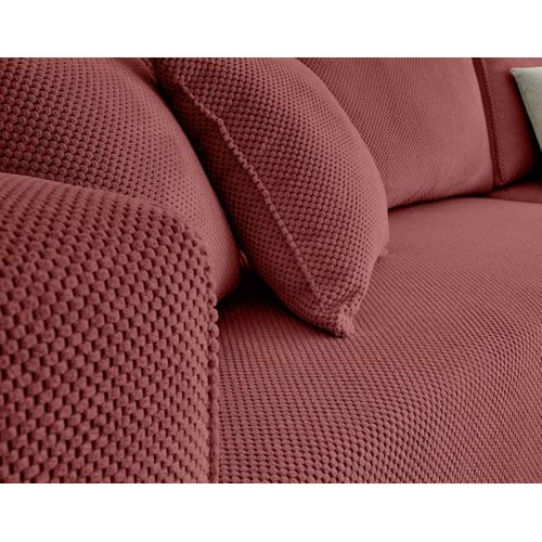 Topaze - Canapé D'angle Réversible - 4 Places - Convertible Avec Coffre - En Velours Texturé