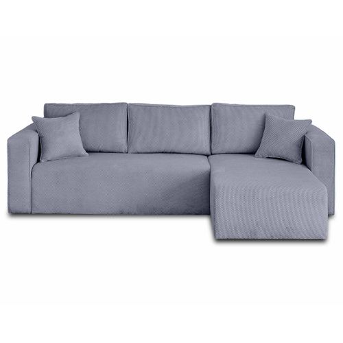 Topaze - Canapé D'angle Réversible - 4 Places - Convertible Avec Coffre - En Velours Texturé