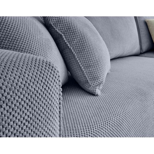 Topaze - Canapé D'angle Réversible - 4 Places - Convertible Avec Coffre - En Velours Texturé