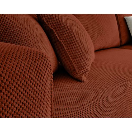 Topaze - Canapé D'angle Réversible - 4 Places - Convertible Avec Coffre - En Velours Texturé